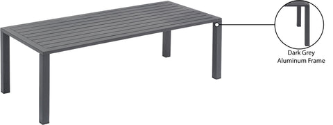 Giselle Grey Aluminum Outdoor Patio Coffee Table, 1 Piece (Style 2)