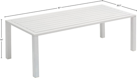 Giselle White Aluminum Outdoor Patio Coffee Table, 1 Piece (Style 2)