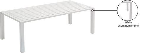 Giselle White Aluminum Outdoor Patio Coffee Table, 1 Piece (Style 2)