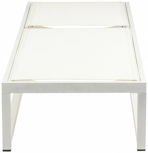 Bethany Cream Mesh Water Resistant Fabric Outdoor Patio Adjustable Sun Chaise Lounge Chair Cream