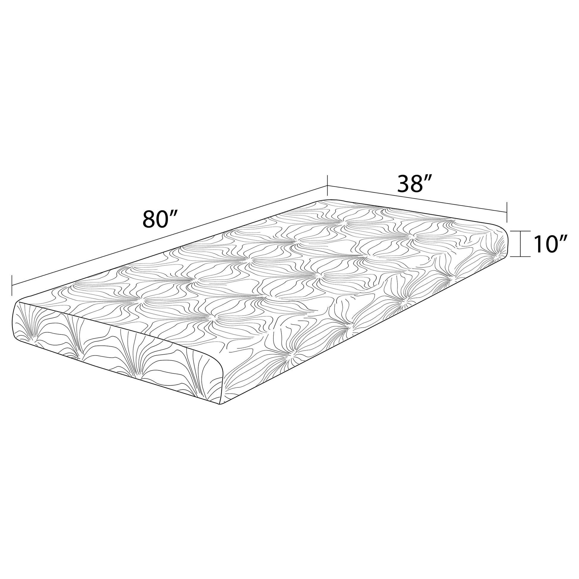 10" Twin Extra Long Memory Foam Mattress