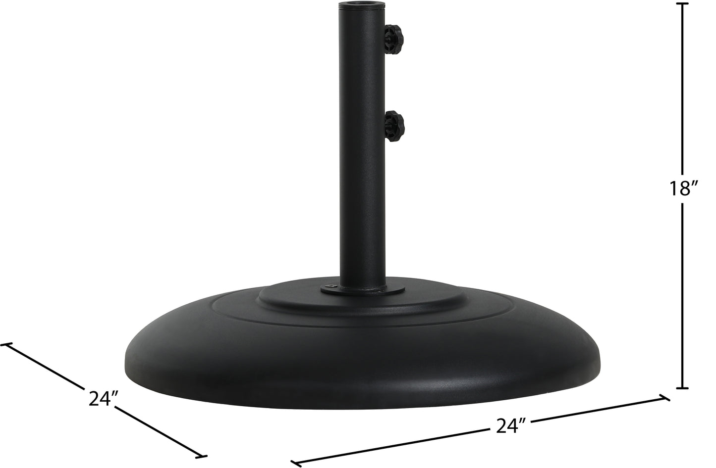 beck matte black steel patio umbrella base