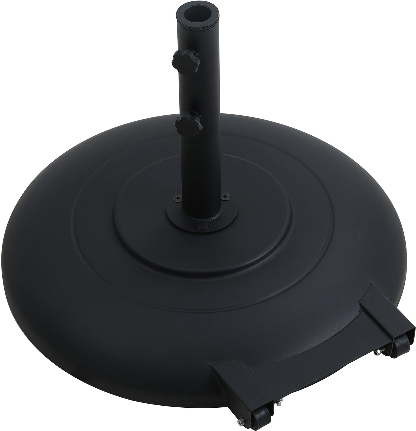 beck matte black steel patio umbrella base