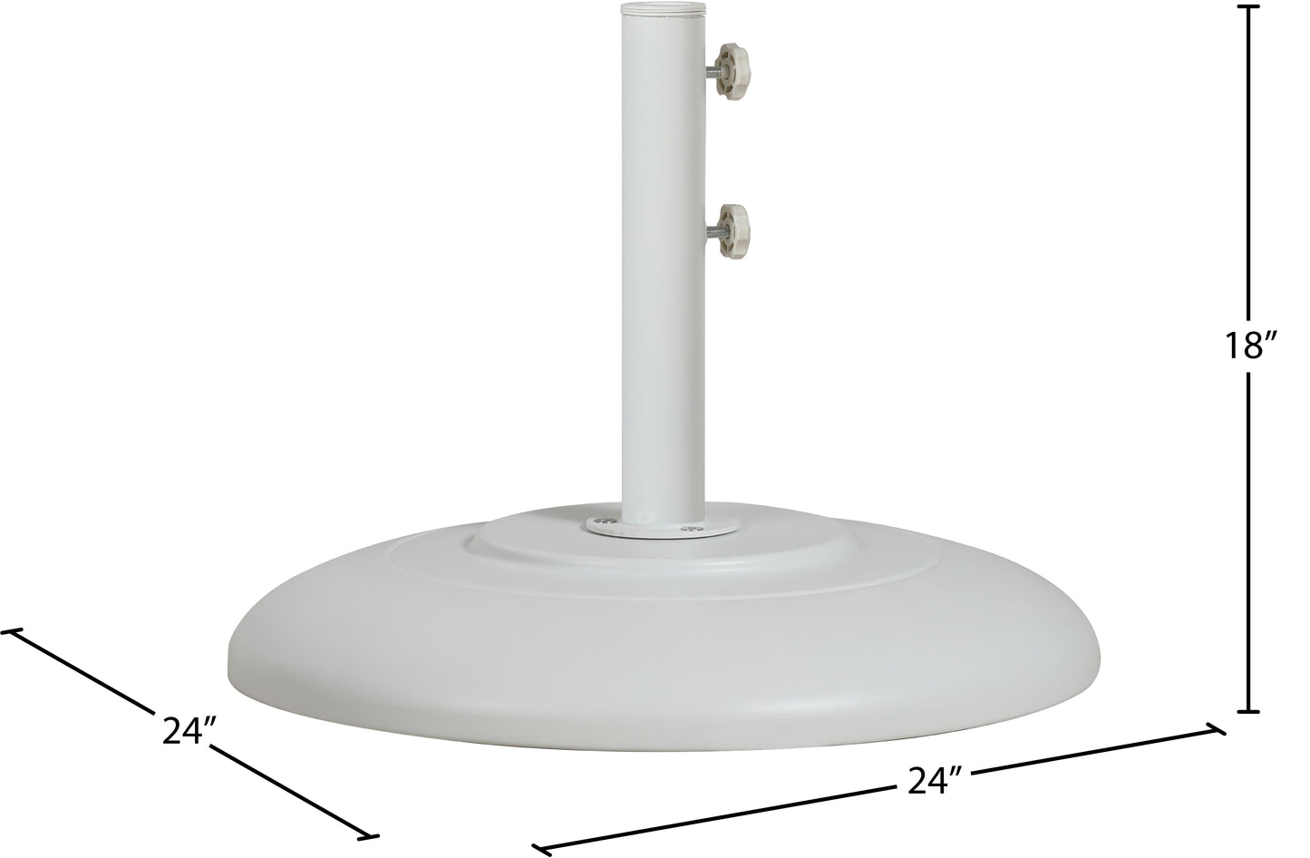 beck matte white steel patio umbrella base