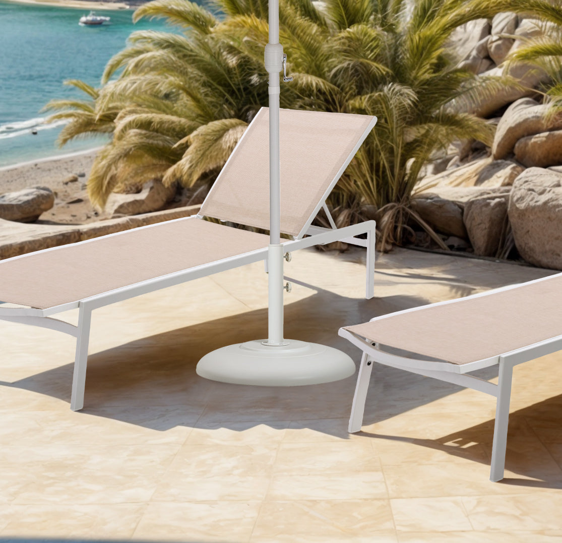 beck matte white steel patio umbrella base