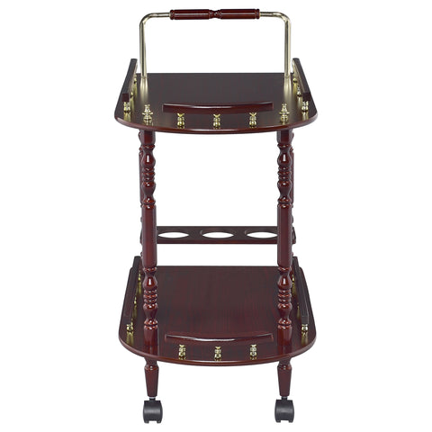 Elmbrook 2-tier Rectangular Wood Bar Cart MerlotMerlot