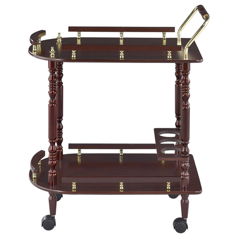 Elmbrook 2-tier Rectangular Wood Bar Cart MerlotMerlot