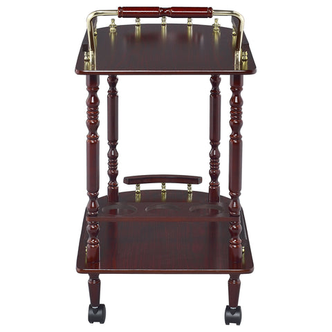 Elmbrook 2-tier Rectangular Wood Bar Cart MerlotMerlot