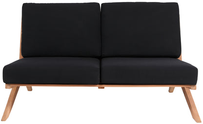 Gigi Black Water Resistant Fabric Outdoor Loveseat L