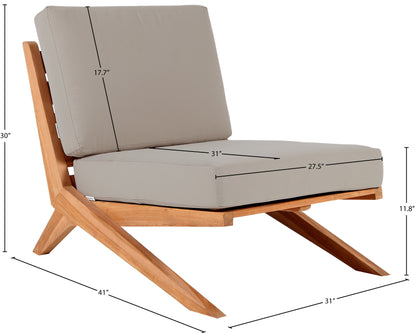 Gigi Grey Water Resistant Fabric Outdoor Chair C