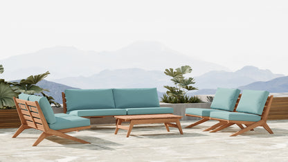 Gigi Blue Water Resistant Fabric Outdoor Sofa S