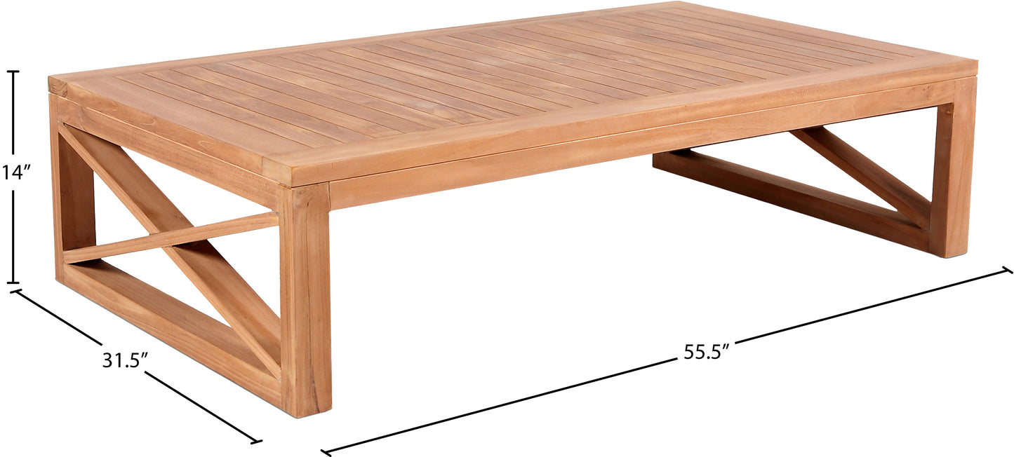 lynn natural teak outdoor coffee table ct