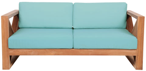Lynn Blue Water Resistant Fabric Outdoor Loveseat L
