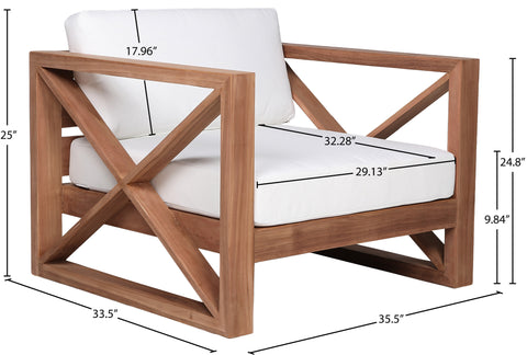 Lynn Off White Water Resistant Fabric Outdoor Chair C