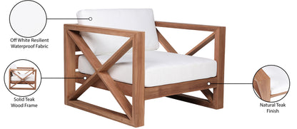 Lynn Off White Water Resistant Fabric Outdoor Chair C