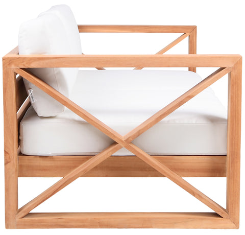 Lynn Off White Water Resistant Fabric Outdoor Loveseat L