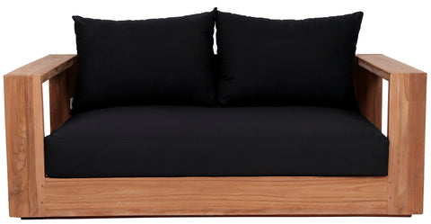 Nova Black Water Resistant Fabric Outdoor Loveseat L