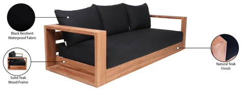 Nova Black Water Resistant Fabric Outdoor Sofa S