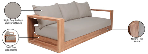 Nova Grey Water Resistant Fabric Outdoor Sofa S