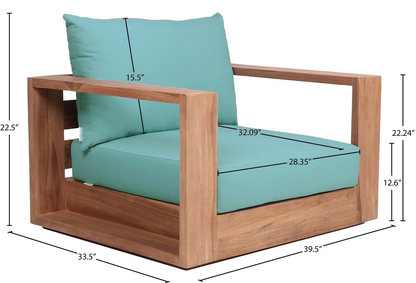 nova blue water resistant fabric outdoor chair c