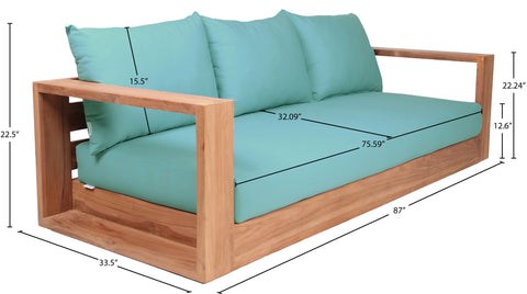 Nova Blue Water Resistant Fabric Outdoor Sofa S