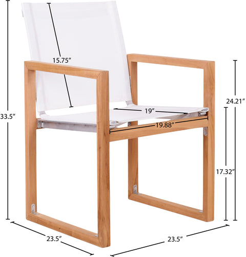 Nova Off White Water Resistant Fabric Outdoor Patio Dining Arm Chair AC