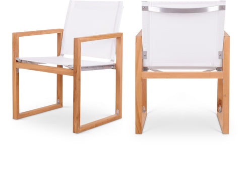 Noelle Off White Water Resistant Mesh Fabric Outdoor Patio Dining Arm Chair, 1 Piece