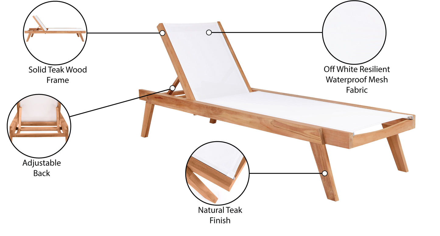 nova off white water resistant fabric outdoor patio lounger white