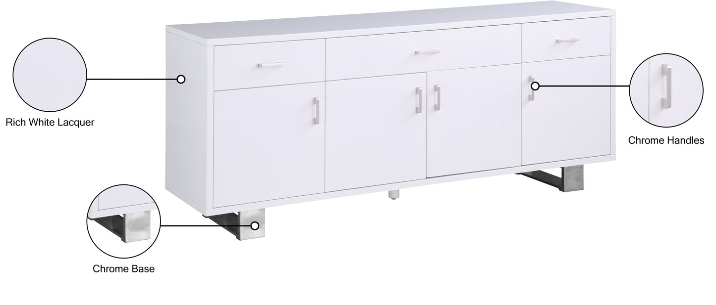 emery white lacquer sideboard/buffet