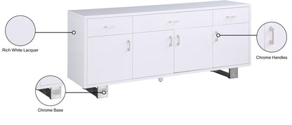 Emery White Lacquer Sideboard/Buffet