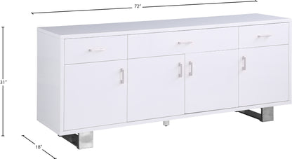 Emery White Lacquer Sideboard/Buffet