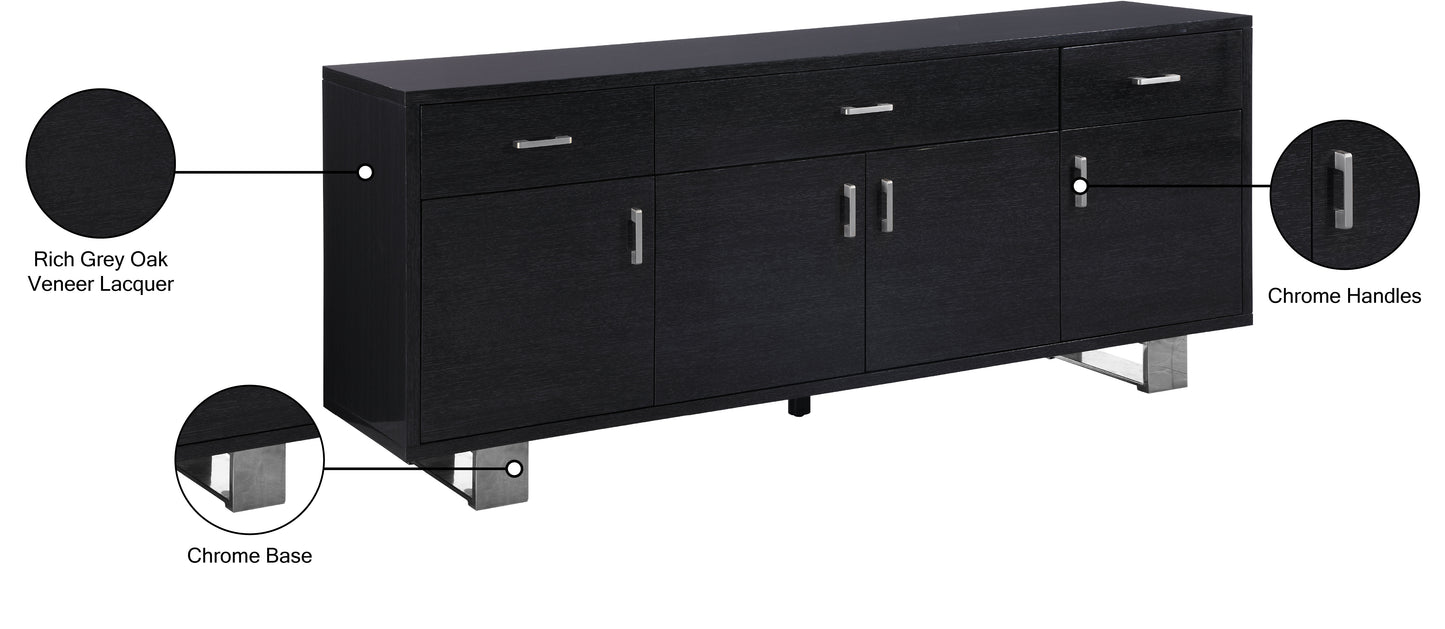 hans grey oak veneer lacquer sideboard/buffet