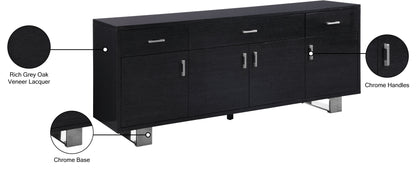 Hans Grey Oak Veneer Lacquer Sideboard/Buffet