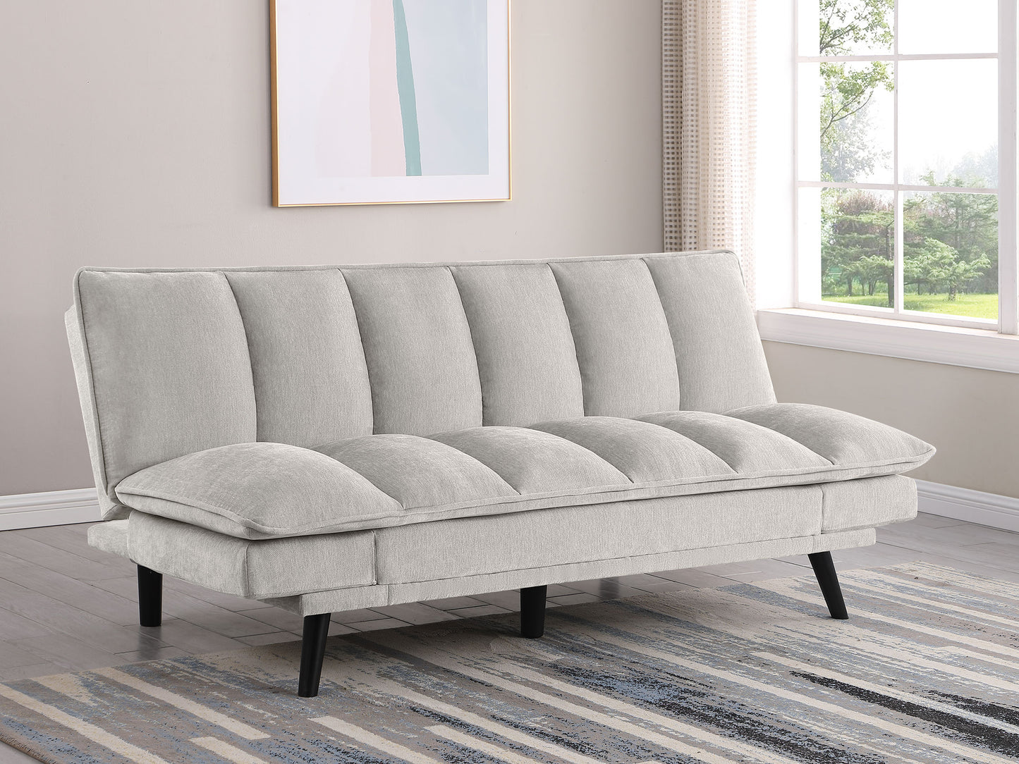 frederick upholstered tufted convertible sofa bed light grey