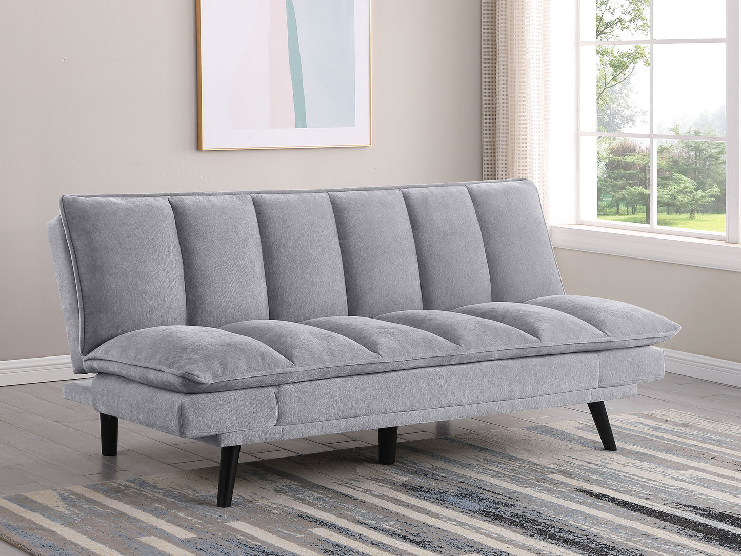 frederick upholstered tufted convertible sofa bed grey