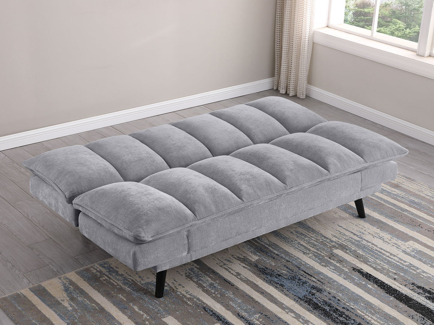 frederick upholstered tufted convertible sofa bed grey