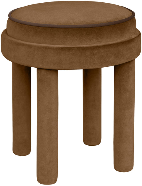 Reese Saddle Velvet Upholstered Ottoman / Stool, 1 Piece