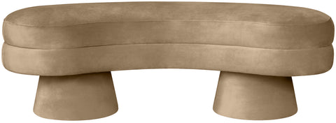 Celeste Beige Velvet Upholstered Bench, 1 Piece