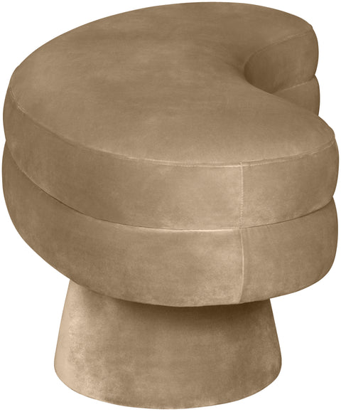 Celeste Beige Velvet Upholstered Bench, 1 Piece