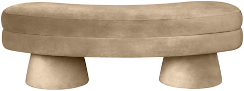 Celeste Beige Velvet Upholstered Bench, 1 Piece