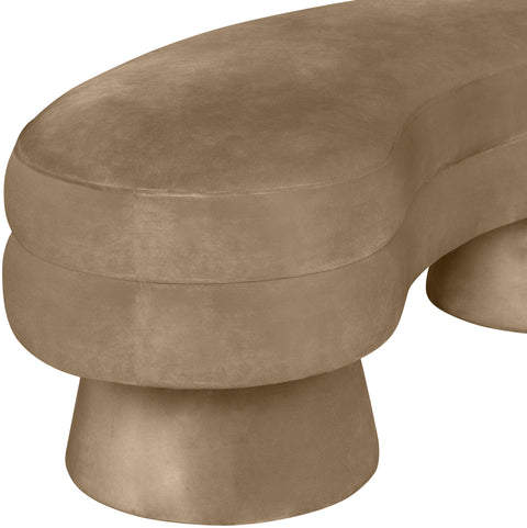 Celeste Beige Velvet Upholstered Bench, 1 Piece