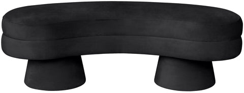 Celeste Black Velvet Upholstered Bench, 1 Piece