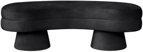 Celeste Black Velvet Upholstered Bench, 1 Piece