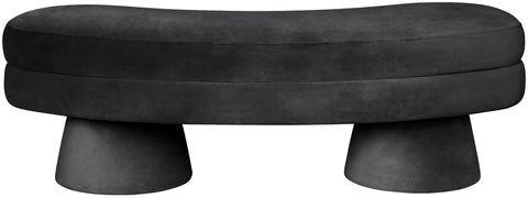 Celeste Black Velvet Upholstered Bench, 1 Piece