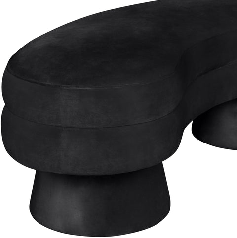 Celeste Black Velvet Upholstered Bench, 1 Piece