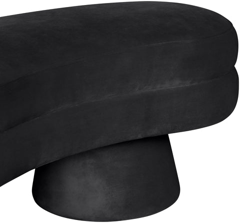 Celeste Black Velvet Upholstered Bench, 1 Piece