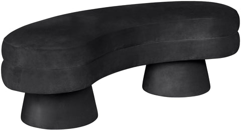 Celeste Black Velvet Upholstered Bench, 1 Piece
