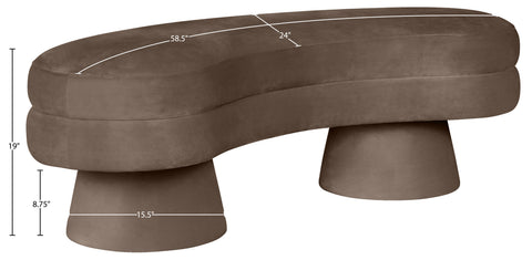 Celeste Brown Velvet Upholstered Bench, 1 Piece
