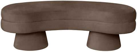 Celeste Brown Velvet Upholstered Bench, 1 Piece