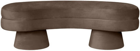 Celeste Brown Velvet Upholstered Bench, 1 Piece